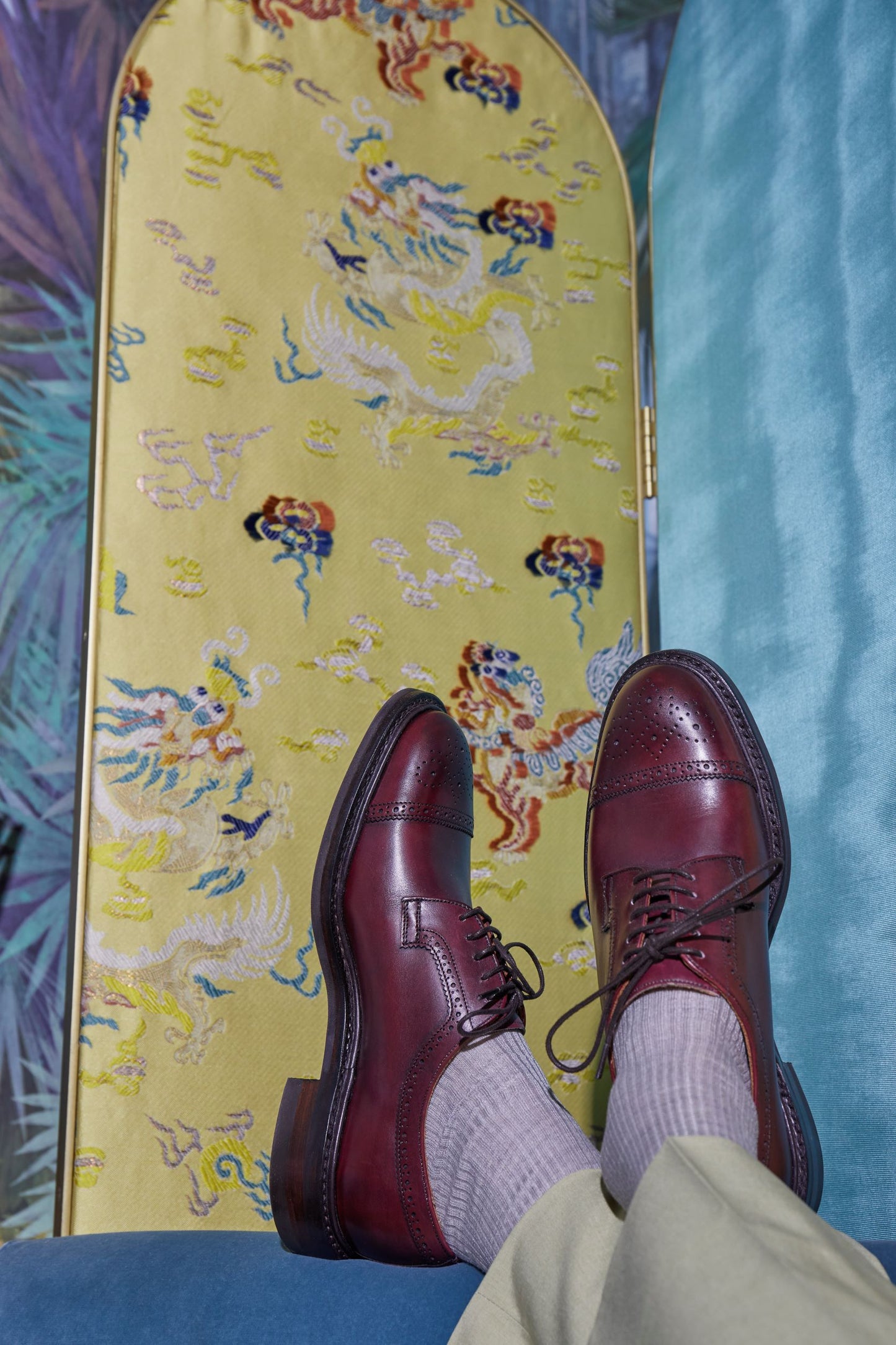 Sophie Derby Shoes - Burgundy