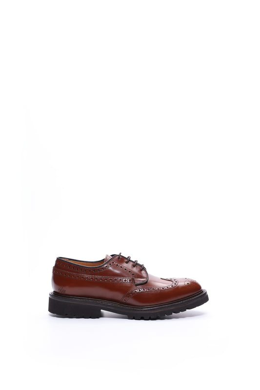 Guinevere brogue derby shoes in hazelnut calf leather, Made in England